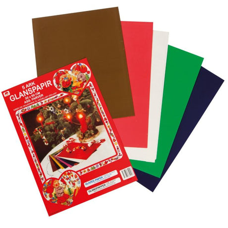 Glanspapir med skabeloner 5 ark