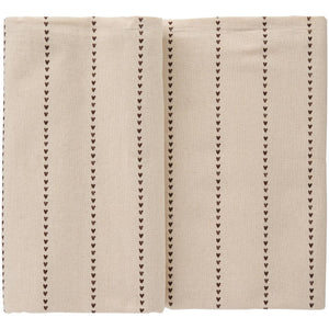 Dug Valentina med brune hjerter på stribe 150 cm x 250 cm