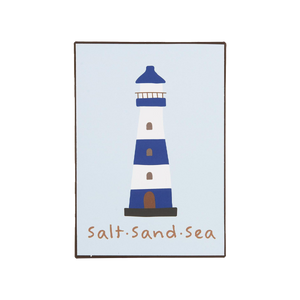 Ib Laursen metalskilt med fyrtårn og Salt Sand Sea