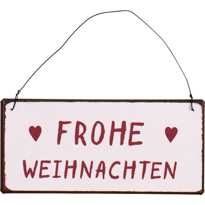 Metalskilt Frohe Weihnachten