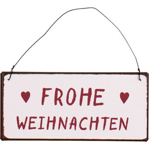 Metalskilt Frohe Weihnachten