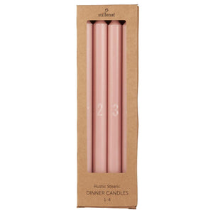 Adventslys rosa malva m/4 kronelys præget tal 1-4 fra Ib Laursen