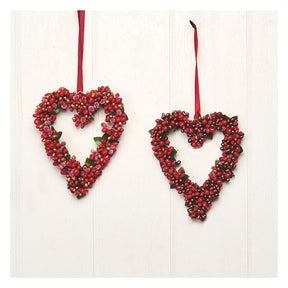 Lille hjertekrans med røde bær