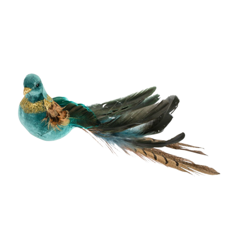 Fugl 35 cm lang turkis