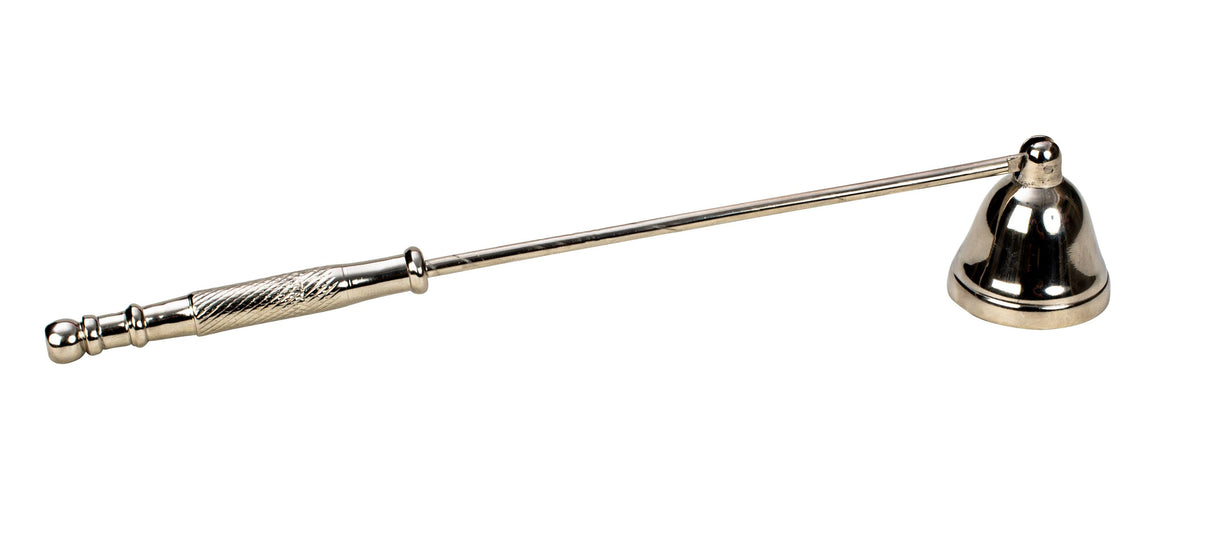 Lyseslukker i sølvfarvet metal 23,5 cm lang