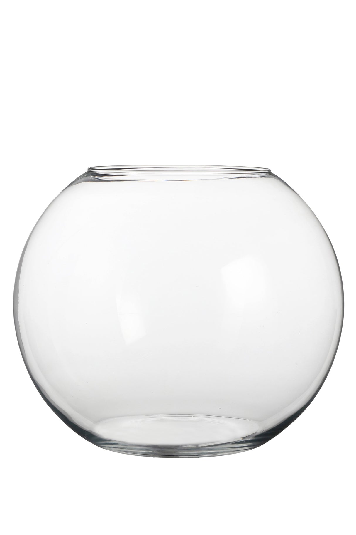 Glasbowle i klart glas 28 cm høj 34 cm i dia