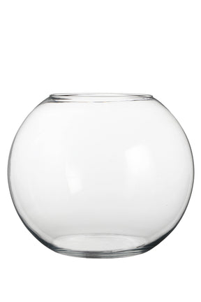 Glasbowle i klart glas 28 cm høj 34 cm i dia