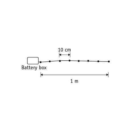 Lyskæde sølvfarvet med 10 klassiske hvide LED-lys