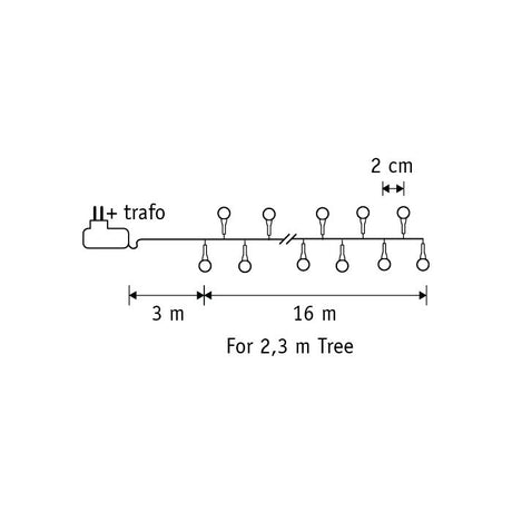 Lyskæde med 800 multifarvede bærlygter 