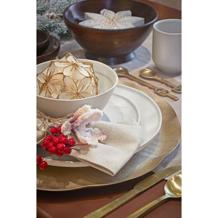 Håndlavet stjerne 10 cm høj hvid