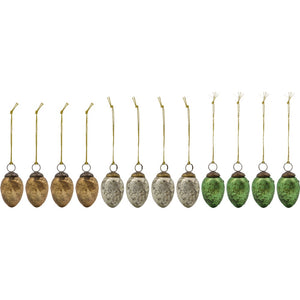 Påskeæg i glas i 3 forskellige farver til ophæng