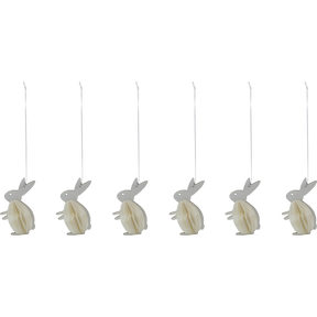 Påskeharer i håndlavet papir i sæt med 6 stk. fra House Doctor