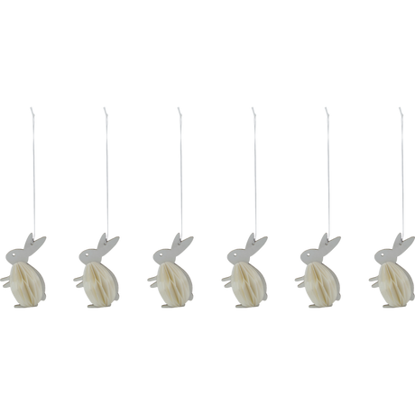 Påskeharer i håndlavet papir i sæt med 6 stk. fra House Doctor