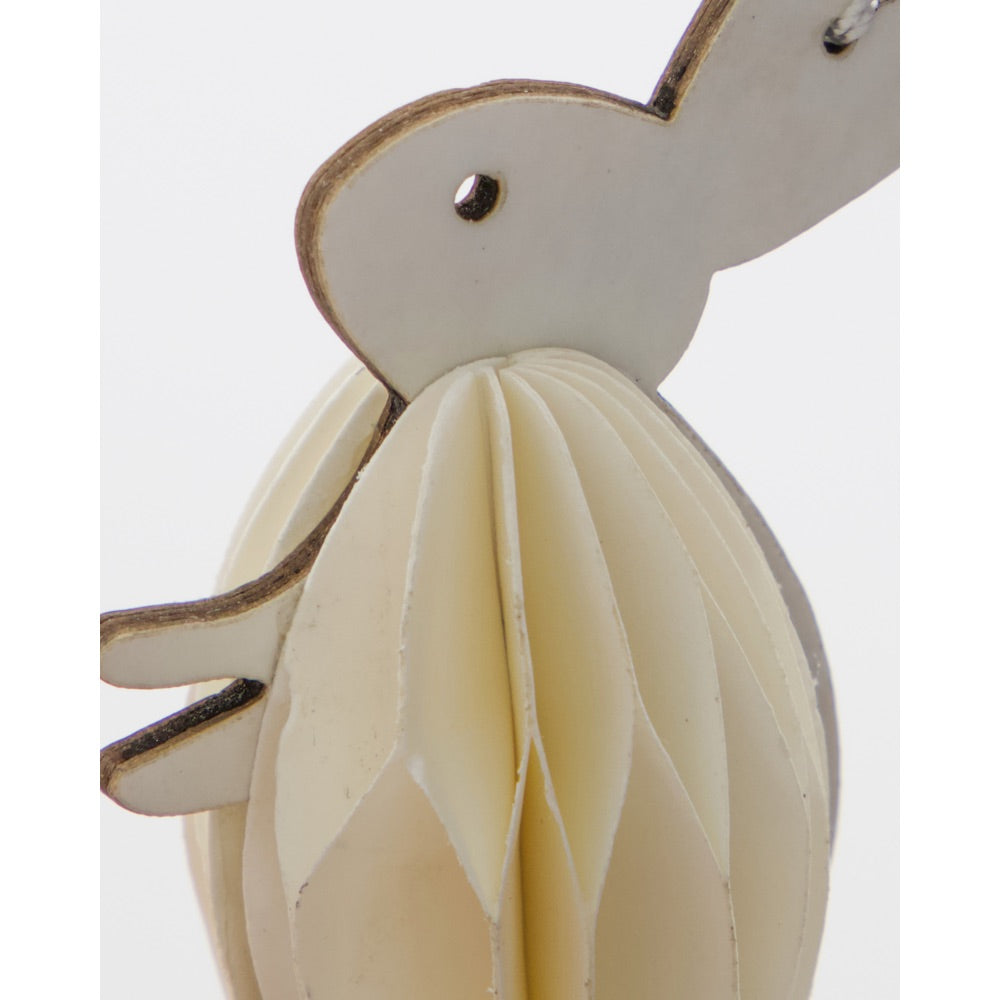 Påskeharer i off-white med æggeformet honeycomb mave