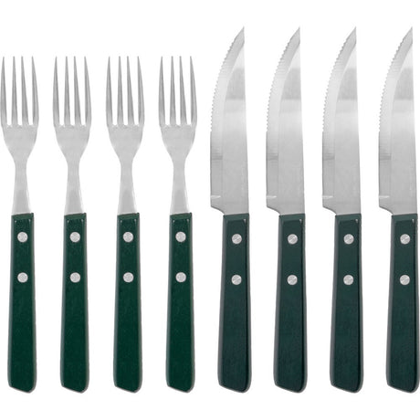 4 sæt steakbestik i grønt akacietræ fra Nicolas Vahé