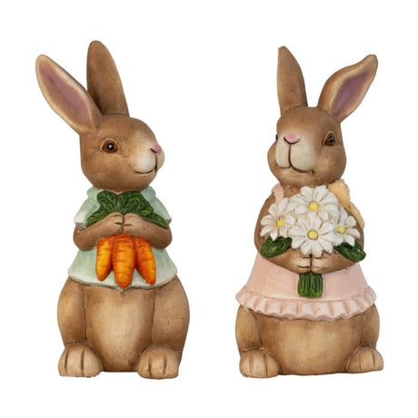 Påskehare med blomster eller gulerødder