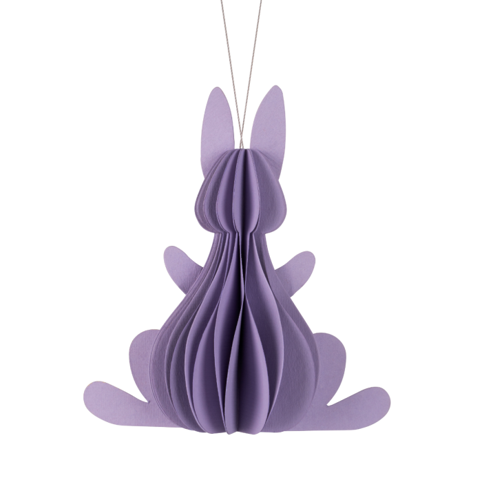 Påskehare i papir lavendel 13 cm