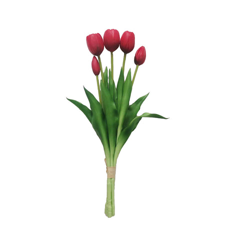 Buket med kunstige tulipaner 39 cm høje røde