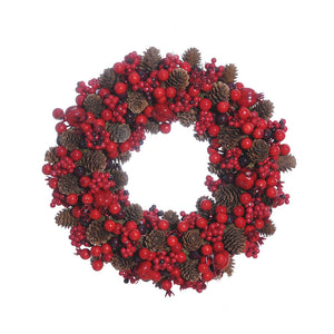 Wreath Pinecone Berry D34cm