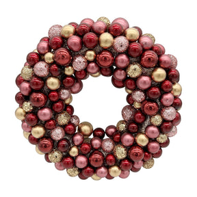 Berry krans rød, guld og rosa 25 cm i dia til ophængning