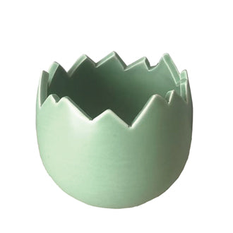 Æggeskal i grønt keramik til påskepynt