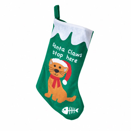 Julesok grøn med kat eller hund
