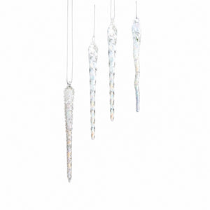 Istapper i glas 13 cm lange 4-pak