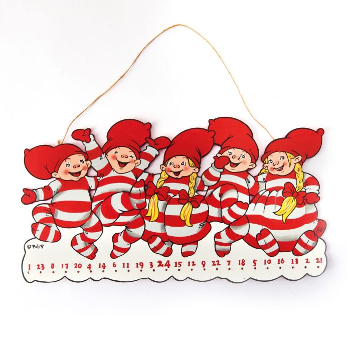 Babynissejulekalender i træ