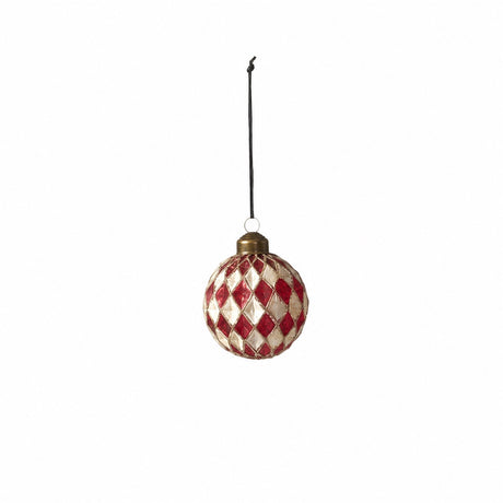 Julekugle harlekin eller striber 6 cm i dia