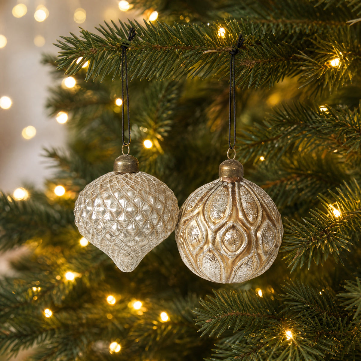 Julekugle glitter og guld