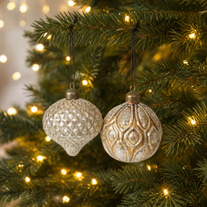 Julekugle glitter og guld