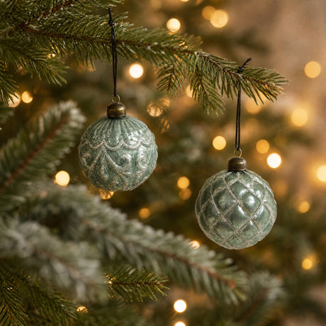 Julekugle med mønster mint