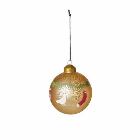 Julekugle med julemotiver guld