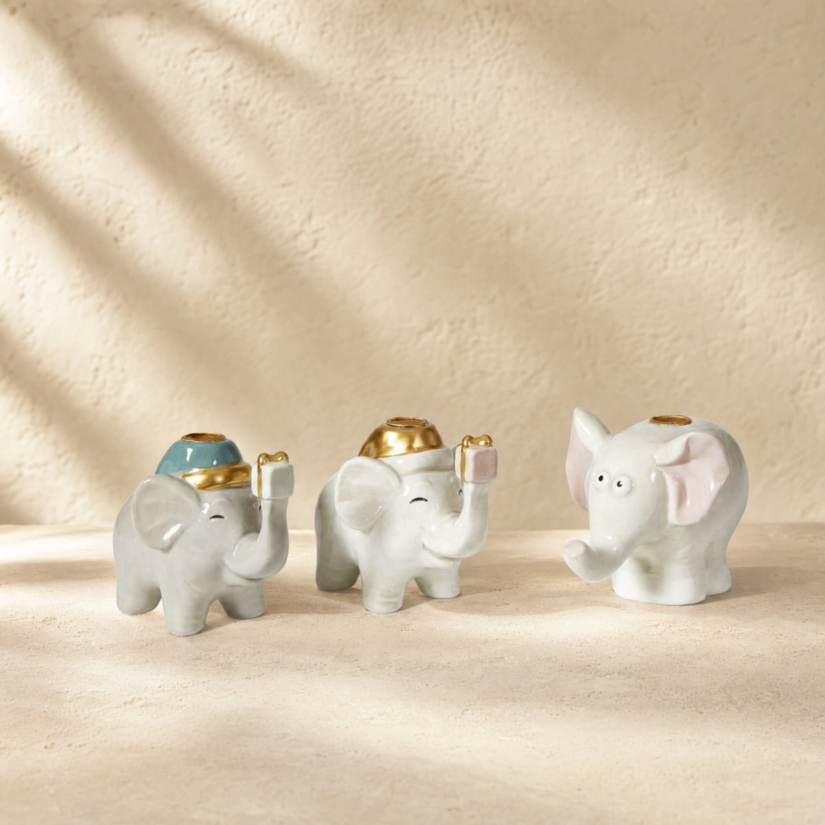 Lysestage til kertelys elefant