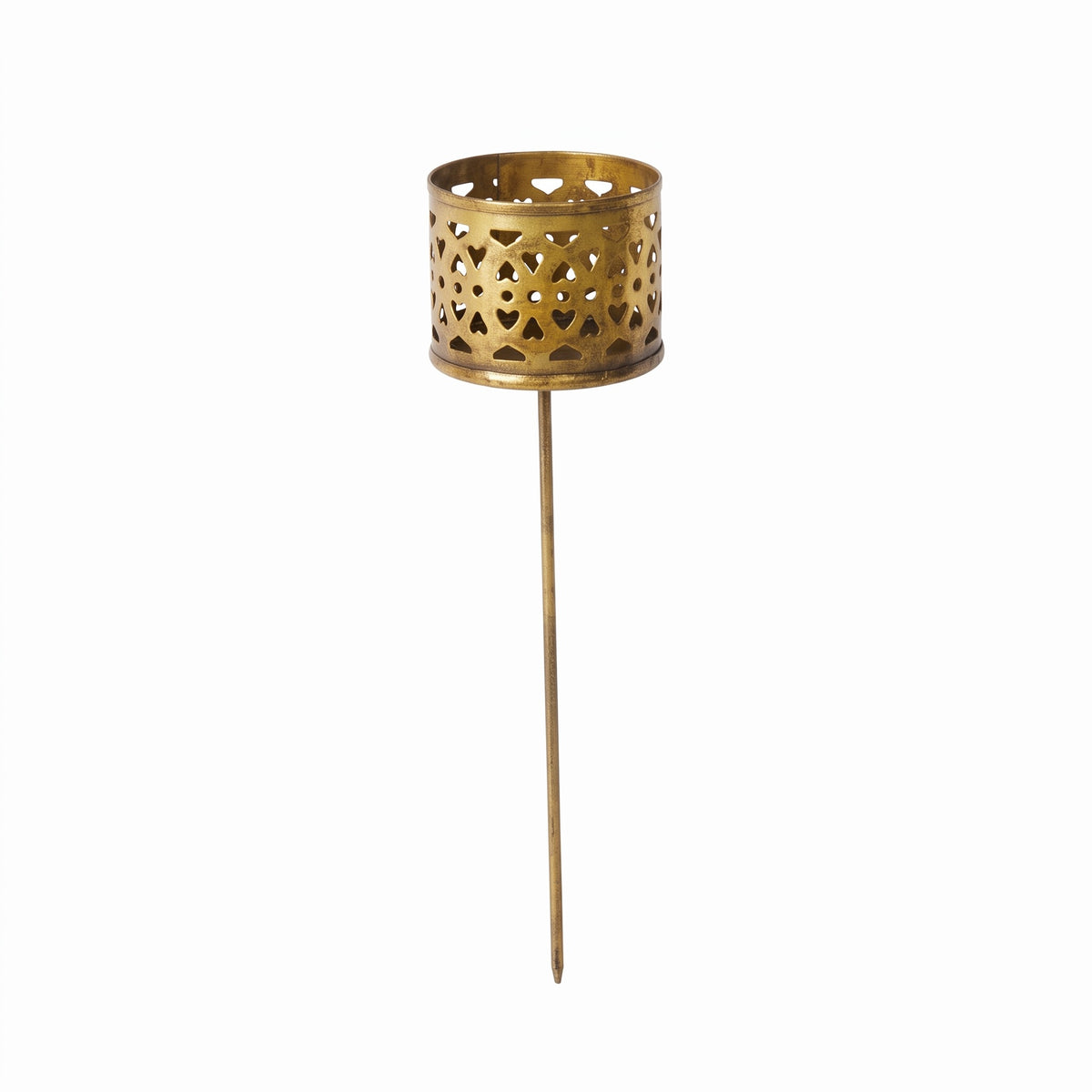 Lysholder til fyrfadslys med spyd guld