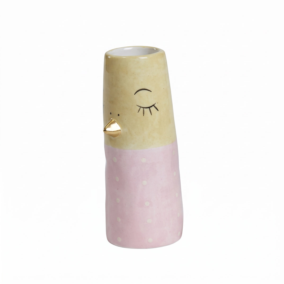 Vase and 10 cm lyserød & lysegul