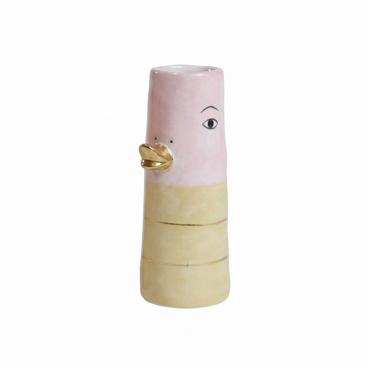Vase and 10 cm lyserød & lysegul