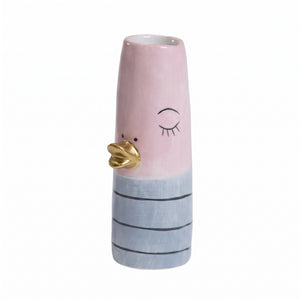 Vase and 10 cm lyserød & lyseblå