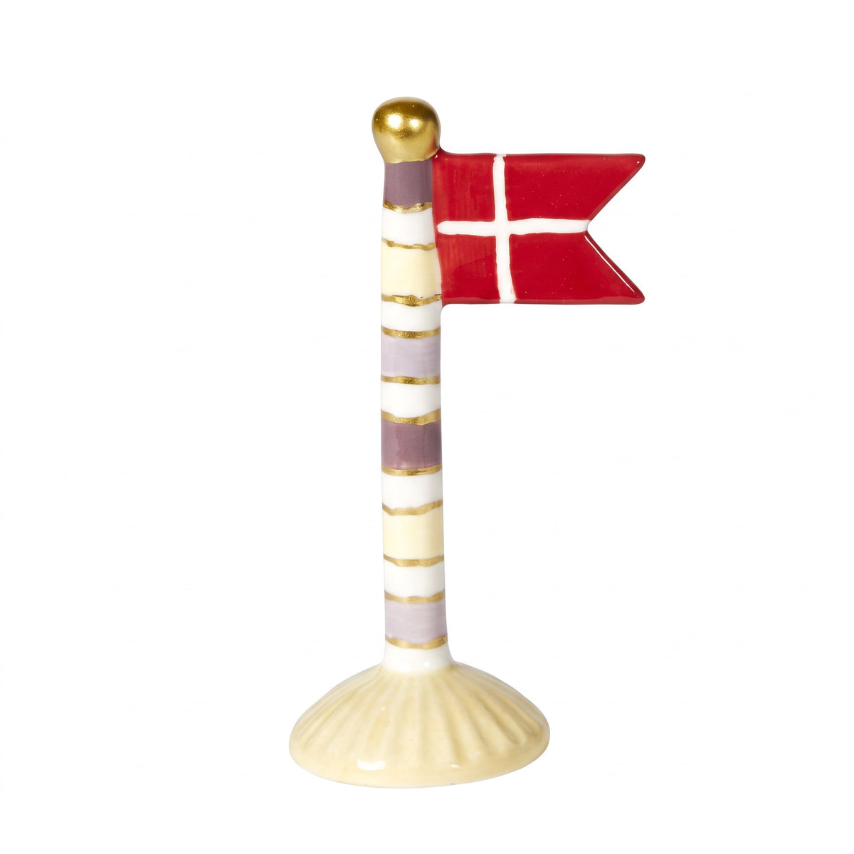 Flagstang med spidsflag 14 cm højt
