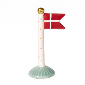 Flagstang med spidsflag 14 cm højt