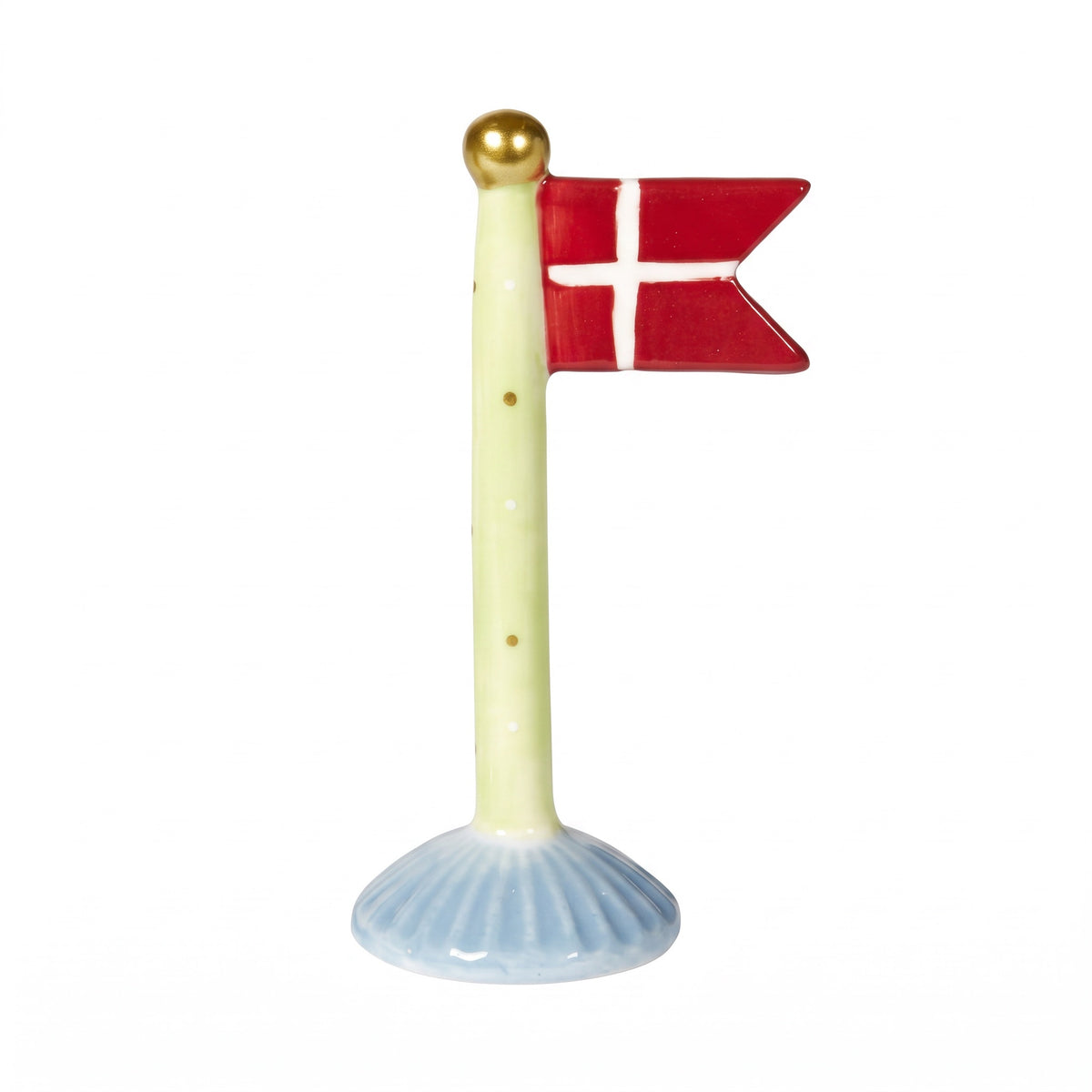 Flagstang med spidsflag 14 cm højt
