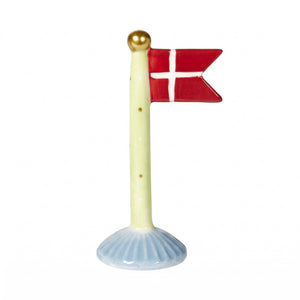 Flagstang med spidsflag 14 cm højt