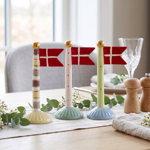 Flagstang med spidsflag 14 cm højt