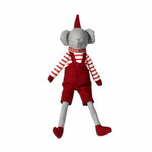 Elefant med nissehue 35 cm høj