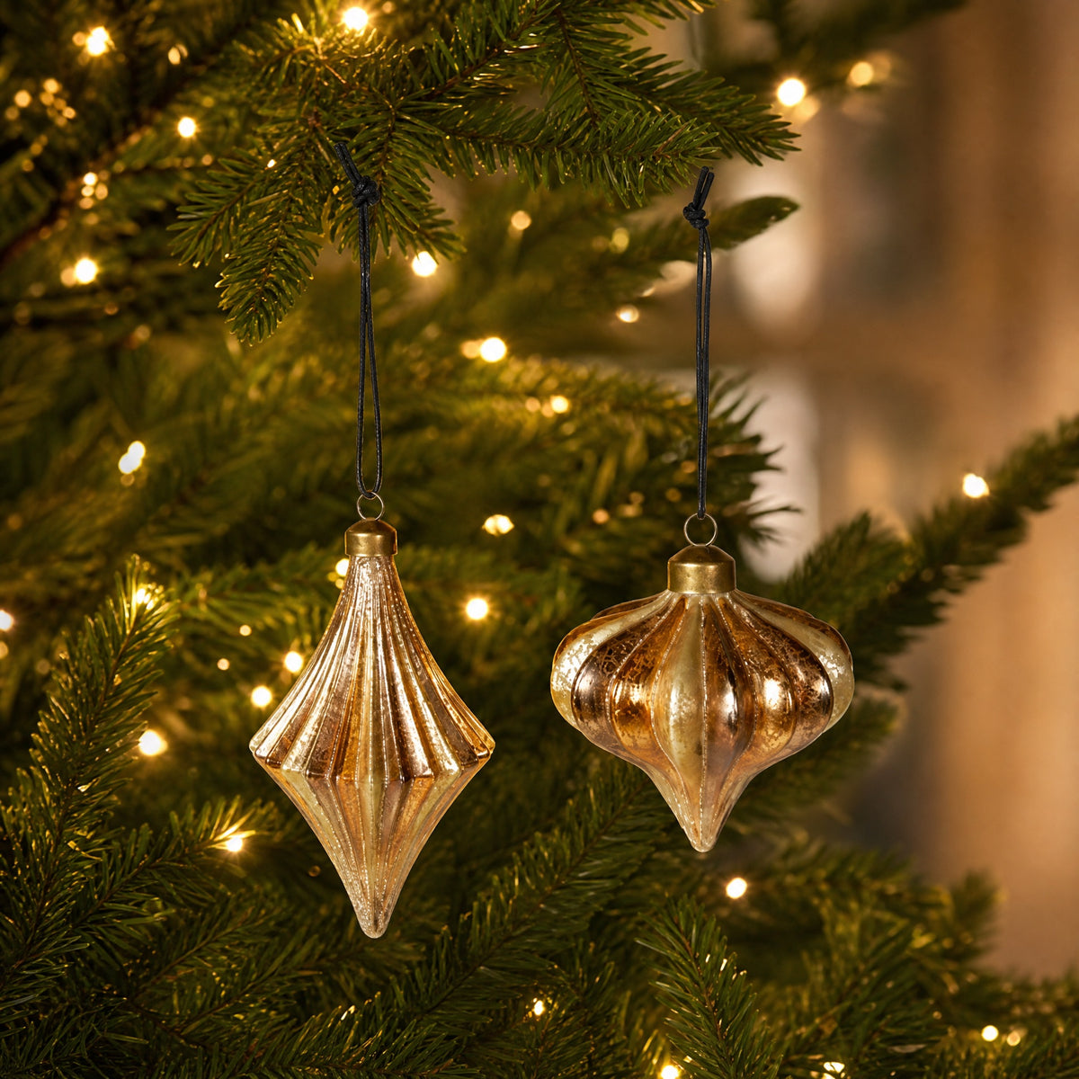 Julekugler guld og brun