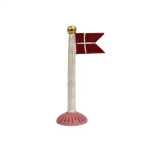 Flagstang med spidsflag 14 cm højt harlekin
