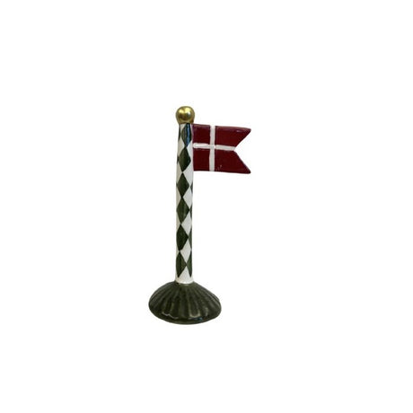 Flagstang med spidsflag 19 cm højt med harlekinmønster