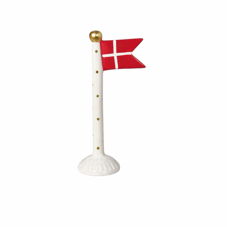 Fødselsdagsflag i keramik 19 cm højt med hvid fod fra Speedtsberg