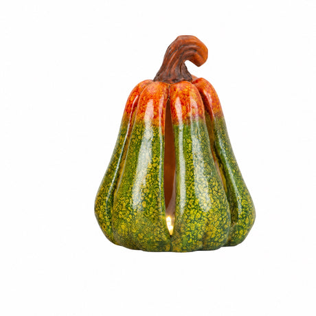 Græskar med led-lys 21 cm højt