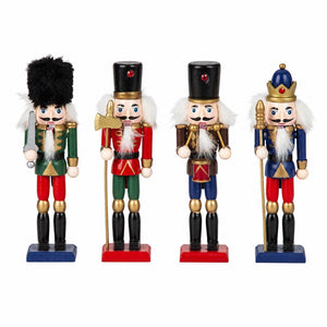 Nøddeknækker figurer i træ 18 cm høje i 4 varianter